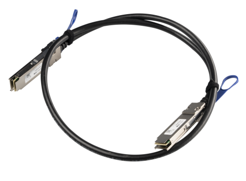 A 40/100 Gbps QSFP28 direct attach cable, 1m