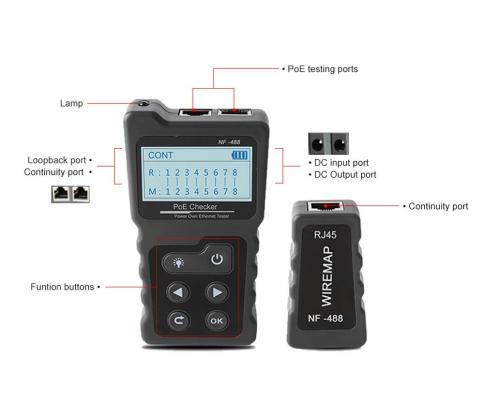 Thumbnail of ქსელის კაბელის, PoE-ს, DC ძაბვის, სიმძლავრის ტესტერი