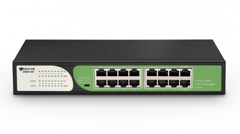 არამართვადი სვიჩი - 16 გიგაბიტ პორტით, ლითონის კორპუსი