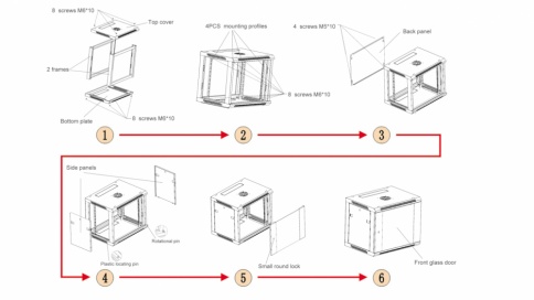 Thumbnail of Wall Mount Rack - 6U, 600x450mm, 50kg of Maximal Static Load, LE 