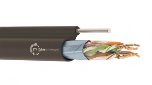 ქსელის კაბელი - Cat5e FTP 24AWG 100% სპილენძი გარე გამოყენების ლითონის ბაგირით 305 მეტრი